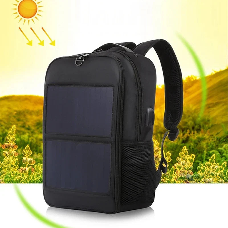 High Quality Foldable Solar Charging Backpack for Laptop 14W 5V USB Power Bank Portable Outdoor Travel Hiking Camping
