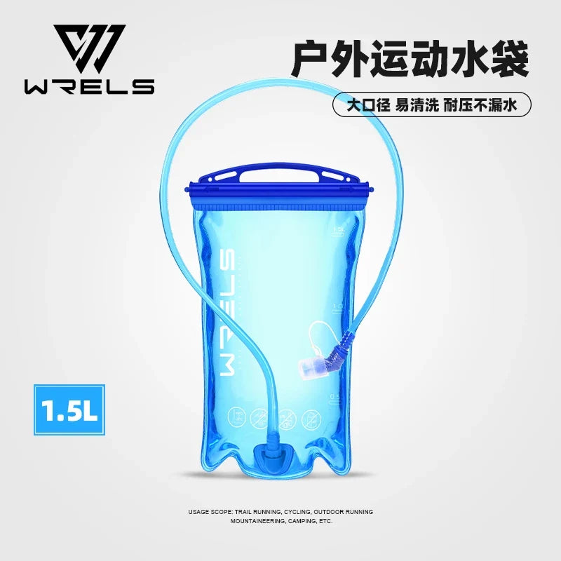 WRELS Foldable Silicone Water Bottle Outdoors Traveling Sport Running Cycling Kettle Water Bottle BPA Free 500ml With Straw