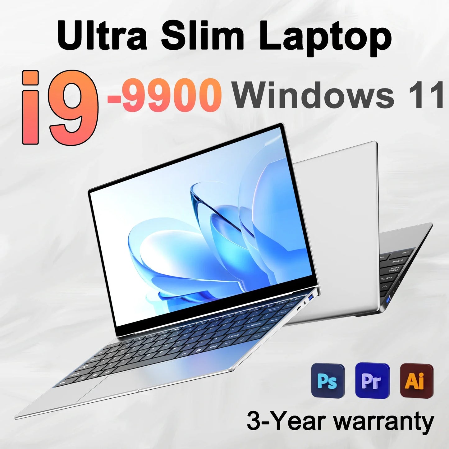 New 14.1" Laptop, Intel Core i9-9900 32GB 2TB Gaming PC, Ultra Slim Office Study Computer.