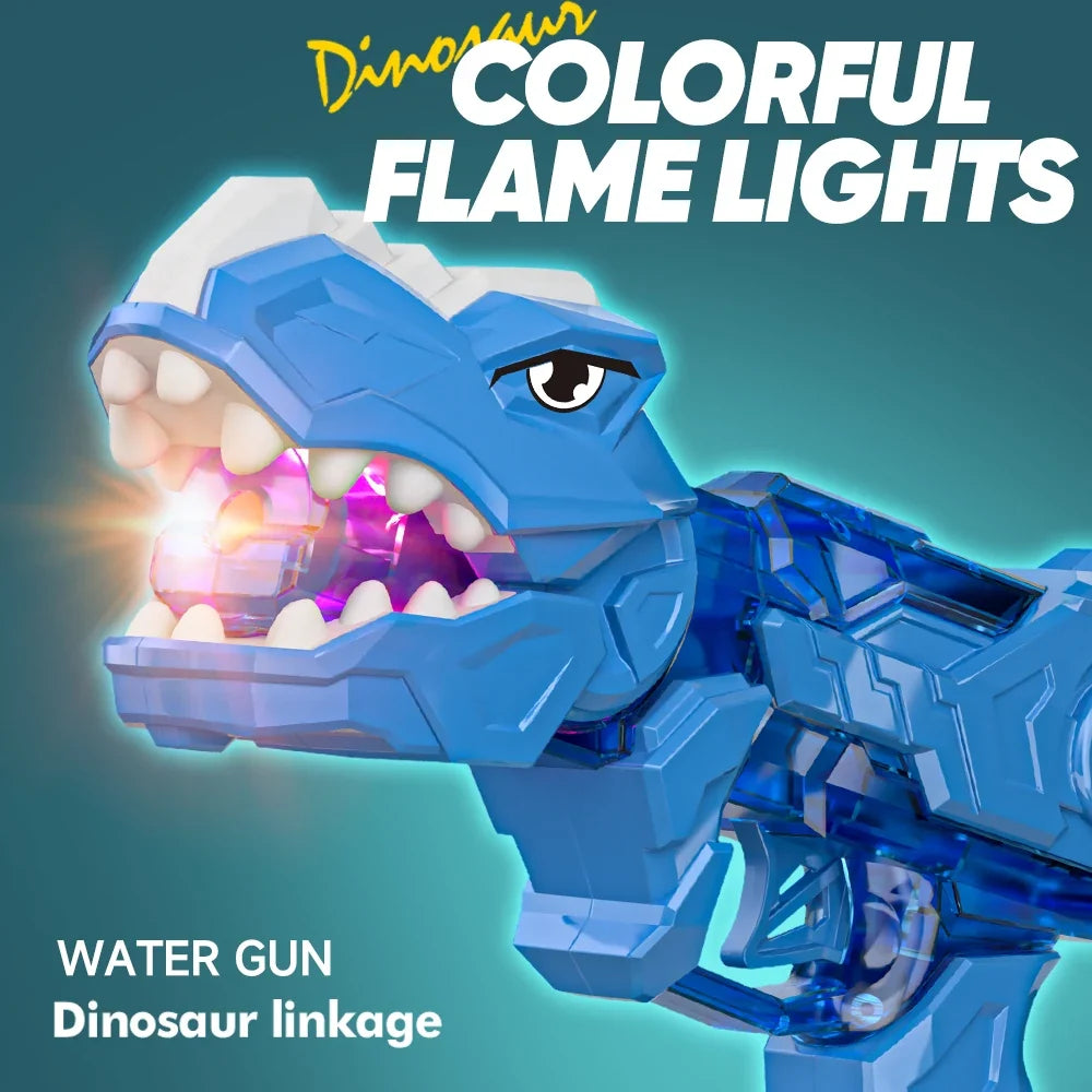 Electric Dinosaur Water Gun With LED Light Up Continuous Shooting Up to 8M Range Summer Pool Beach Toy for Kids Boys Girls