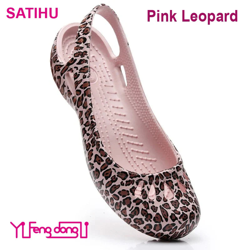Self shipped Satihu Summer New Lightweight Anti Slip Hole Shoes  Clog For Women's Flat Bottom Sandals Nurse Outdoor Beach Jelly