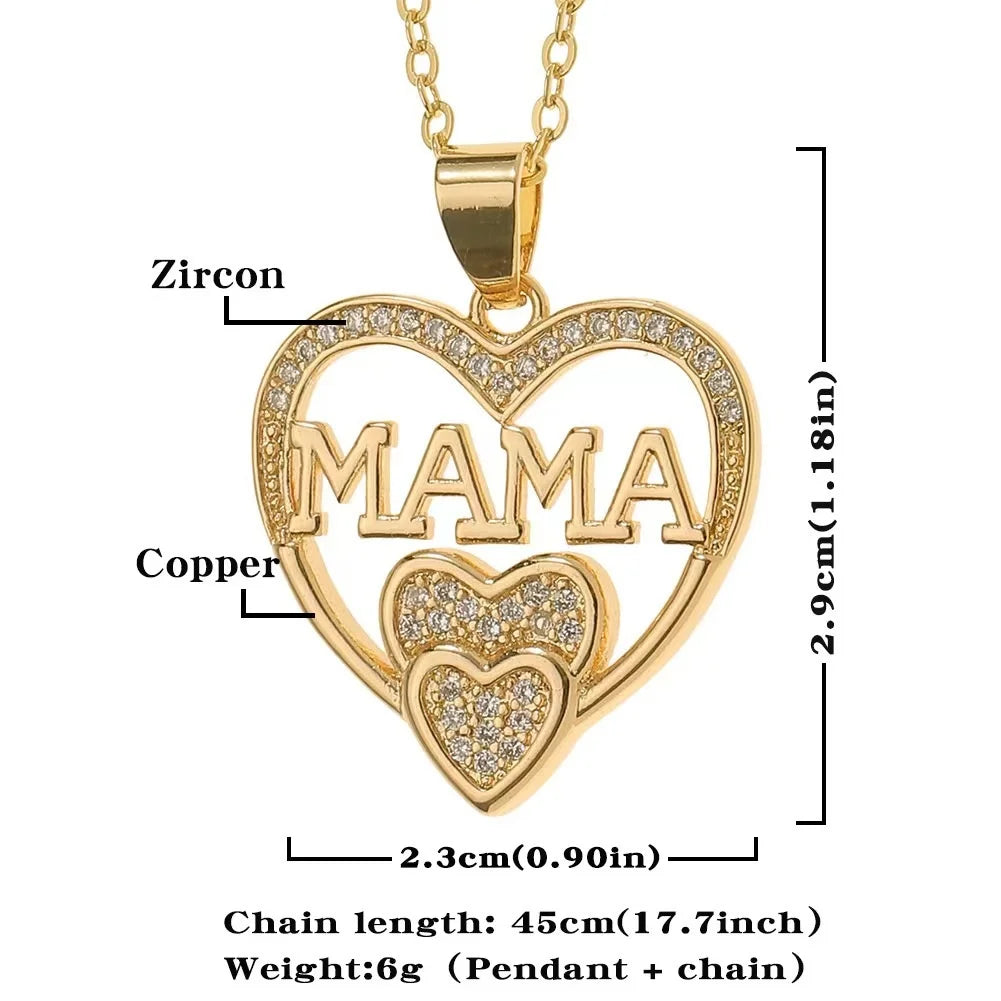 Elegant and Minimalist Women Love Necklace, MOM Pendant as A Mother's Day Gift.