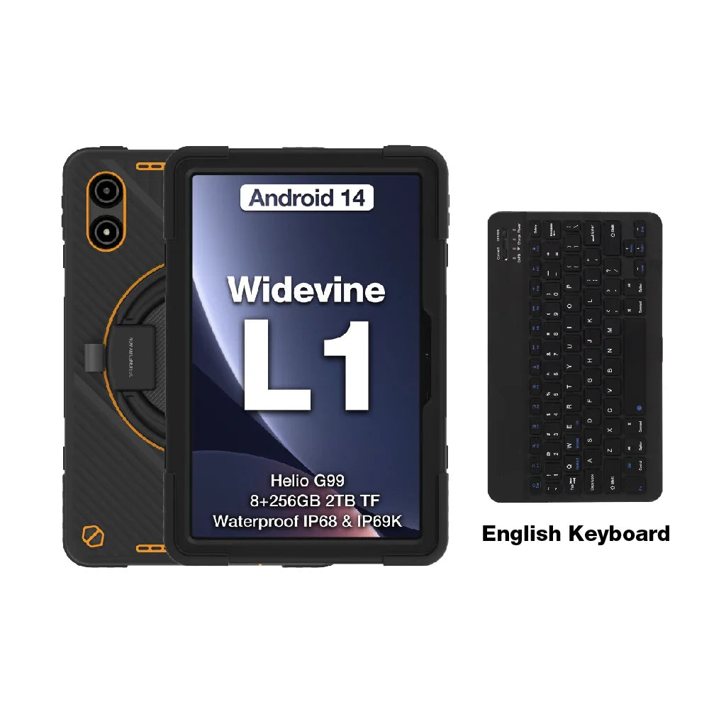 AGM P2 Active 11" FHD Rugged Tablet, IP68 Waterproof/Dustproof, 8GB RAM+256GB, Android 14, G99, Widevine L1 P2W Durable Pad