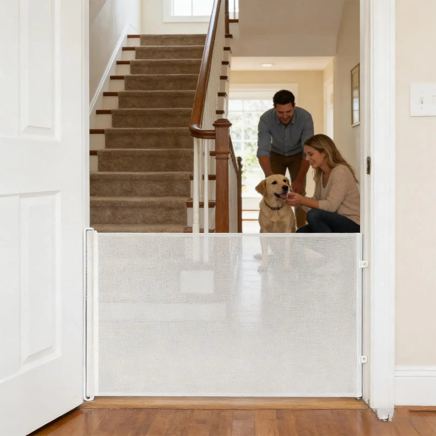 Dog Gate No Drilling Retractable Small Fence Dog Stairway Safety Barrier Enclosure for Outdoor Indoor Hallway Staircase Porch