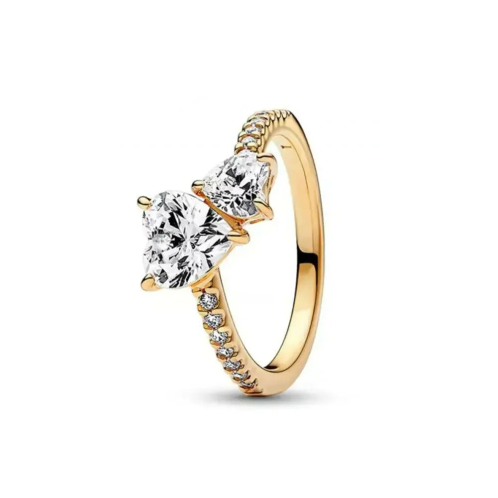 Gold Color Sun Heart Bow Size 6 7 8 9 Ring Rings for Trenday Women