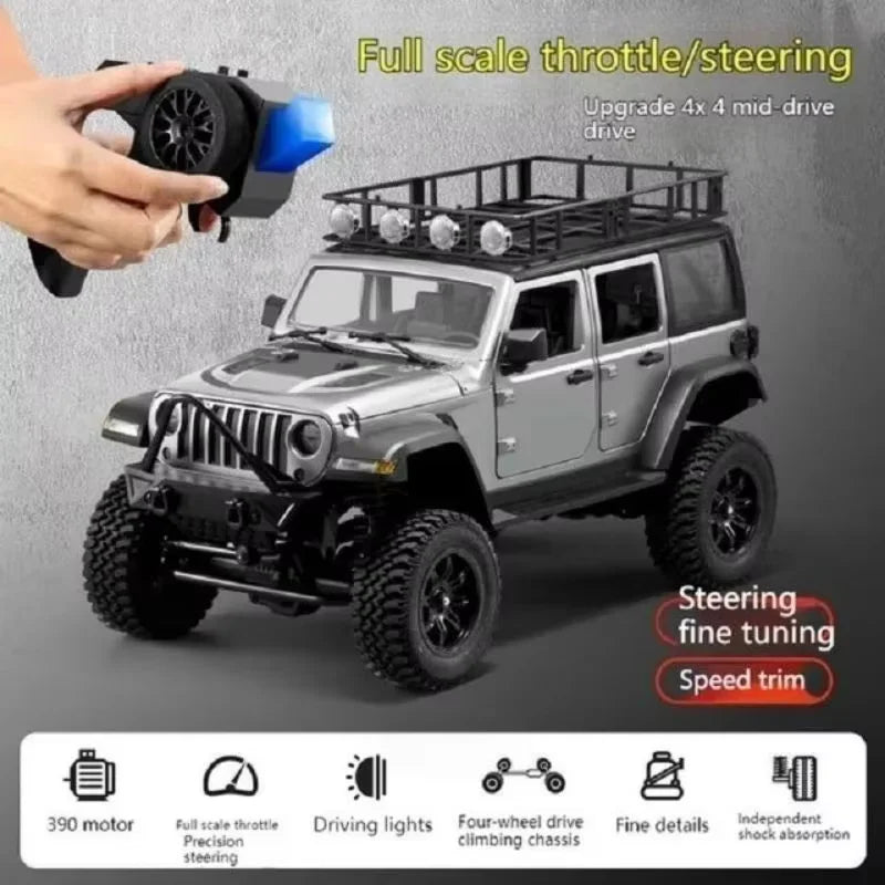 MN128 Full Scale RC CAR Model Remote Control Car Wrangler Jeep 4WD Climbing Car Simulation Off Road Vehicle Toy VS MN168