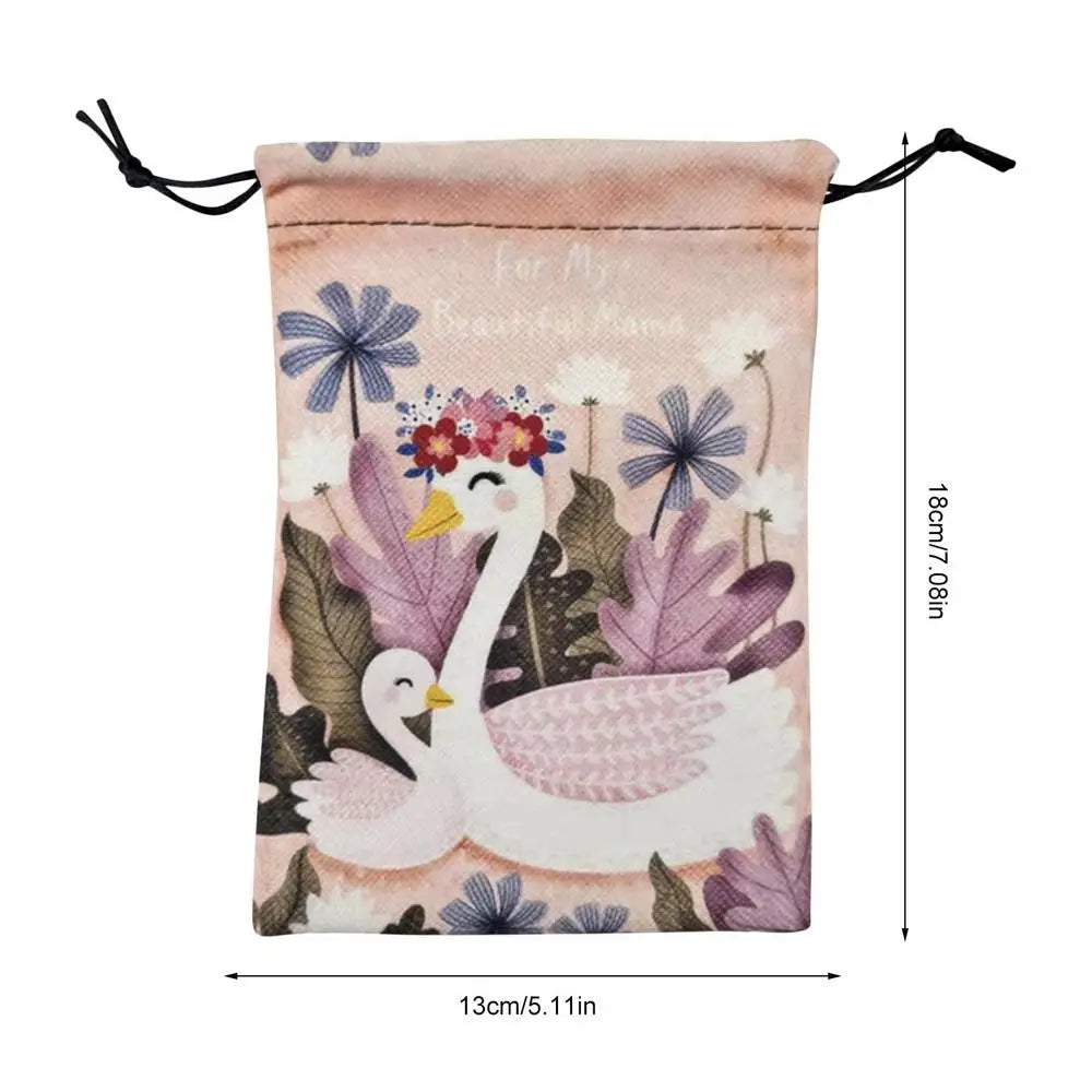 Printed Velvet Tarot Carods Storage Bag Oracle Card Witch Divination Accessories Board Games Mini Drawstring Package