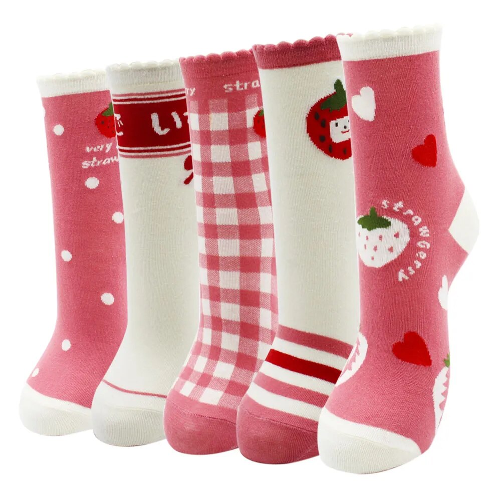 5 Pairs Fashion Colorful Kawaii Cute Cartoon Cotton Women Socks Harajuku Korean Halloween Cat Dog Owl Duck Fox Girl Socks