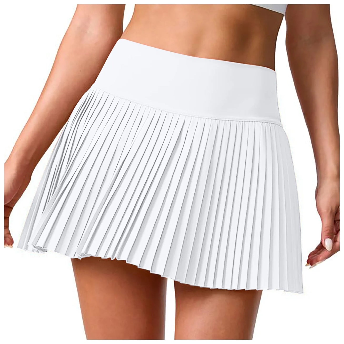 Women'S Pleated Tennis Sport Skirts Summer High Waisted A-Line Short Skirt High Street Office Lady Slim Fit White Pink Skirts