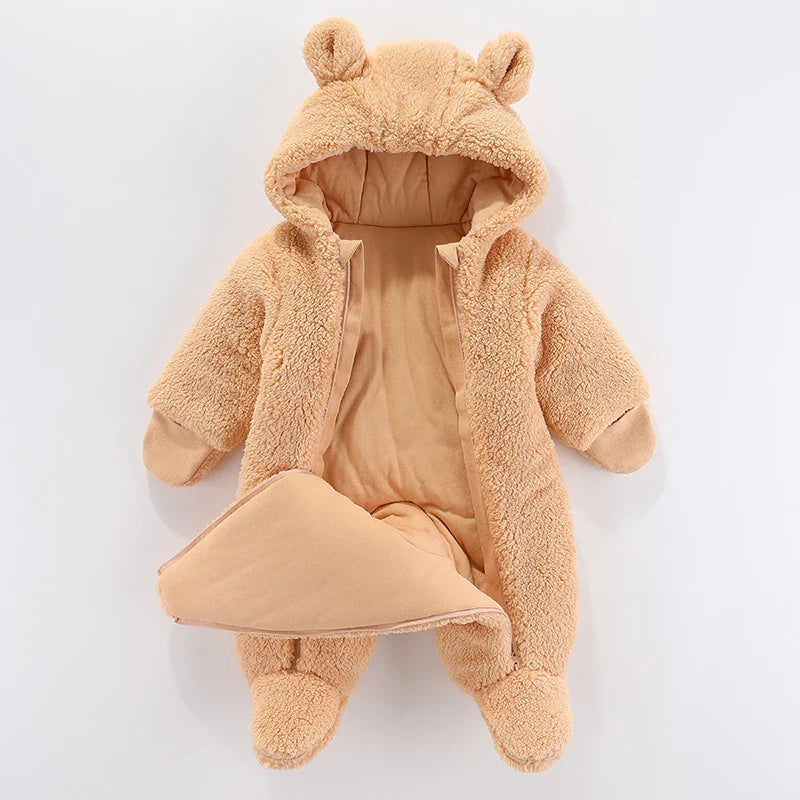 Newborn Baby Winter Jacket  Hooded  Romper   Boys  Girl  0 to 12 Months