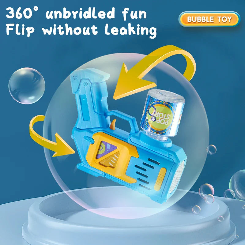 Children Handheld Bubble Gun Toy for Kids Gifts Astronaut Fully Automatic Bubble Machine Bubbles Gun Outdoor Wedding Party Toys
