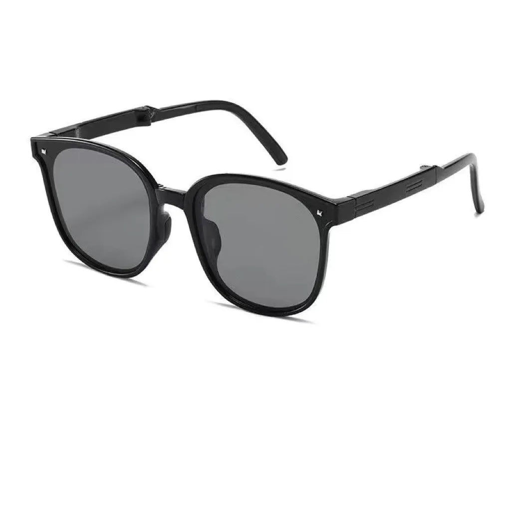 Classic Portable Foldable Anti Glare Shade Glasses Round Frame Outdoors UV Protection Driving Car Protection Sunglasses