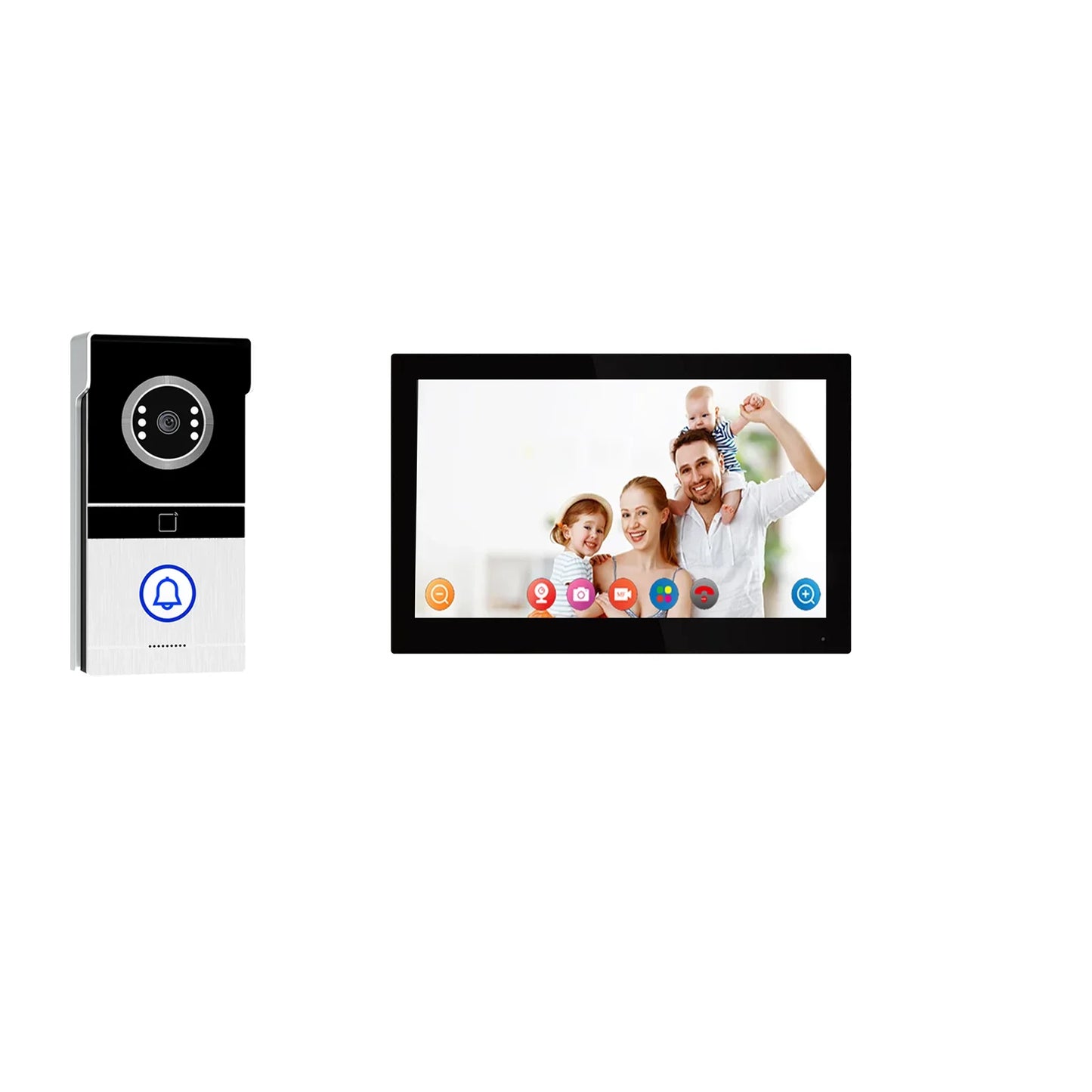 Tuya WiFi Video Intercom with 7'' HD Display, Dual-Mode Night Vision & Waterproof Design, Video Door Bell for Villa/Gate