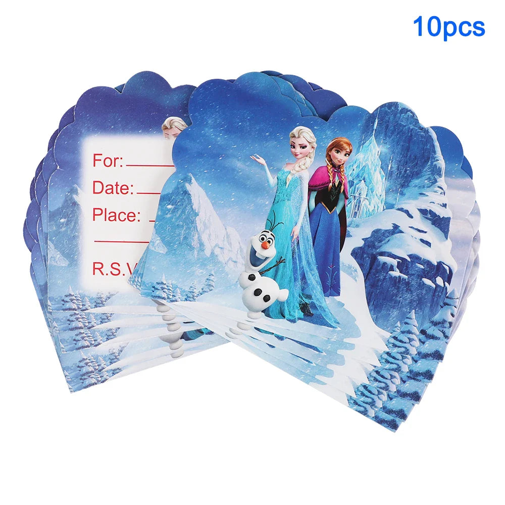 Frozen Anna Elsa Princess Birthday Party Decorations Balloon Disposable Tableware Party Supplies
