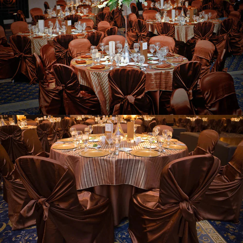 BITFLY Self Tie Satin Chair Covers Wedding Banquet Party Decoration Annual Dinner Supplies Universal Home Decor