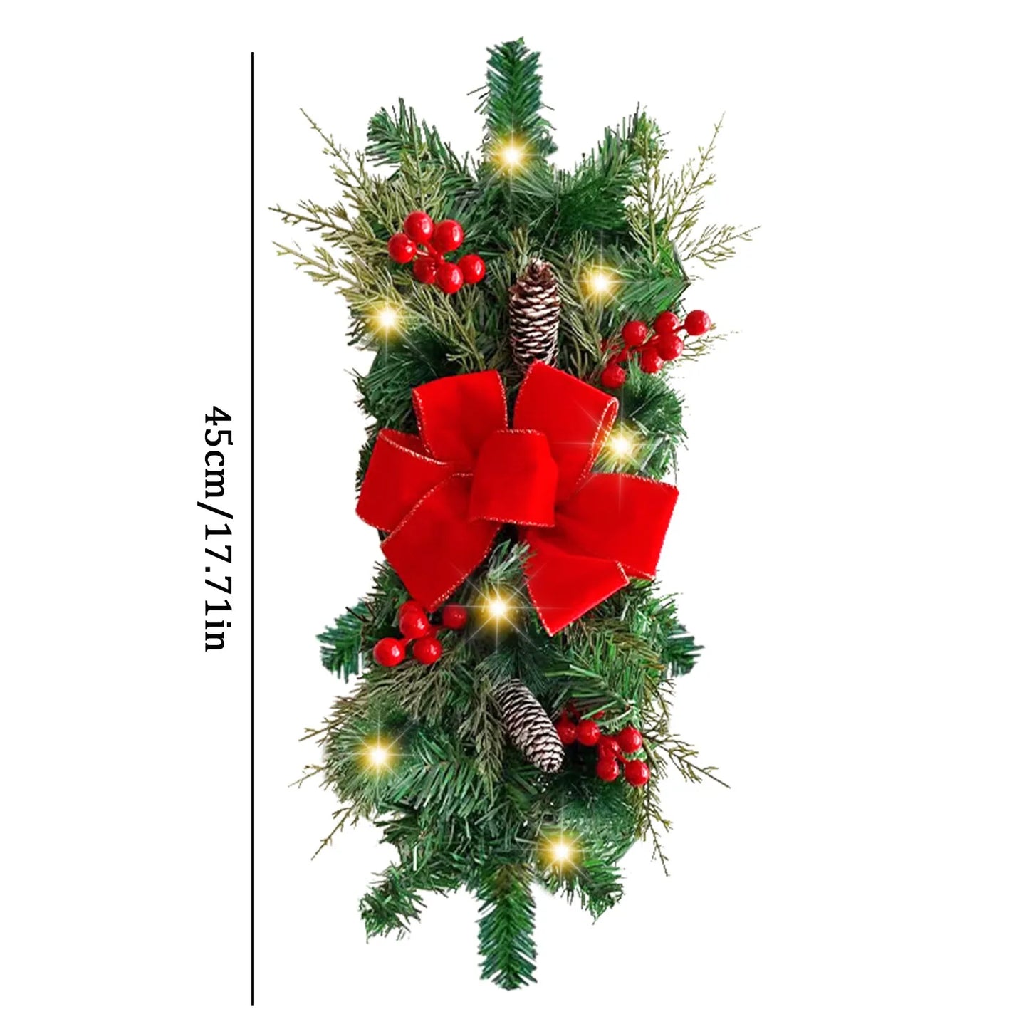 Christmas Wreath Pendants Stairway Stairs Trim Door Window Wreath Wall Hanging Garland Ornaments Xmas Navidad Holiday Decoration