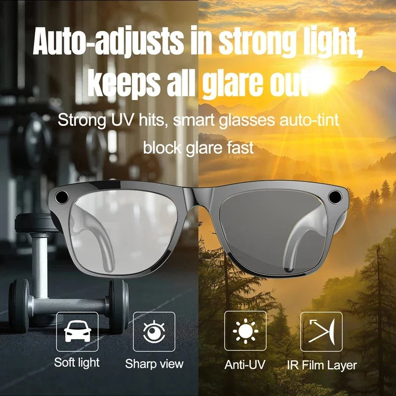 Xiaomi 8KHD AI Smart Glasses, Photochromic, Multifunction, Bluetooth Calling ,Voice Assistant Music Player.