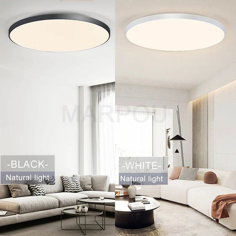 MARPOU Smart Ceiling Lamp LED Lamp for Bedroom Large Ceiling Lamps LED Lights with Remote Control Dimmable LED Lights for Room