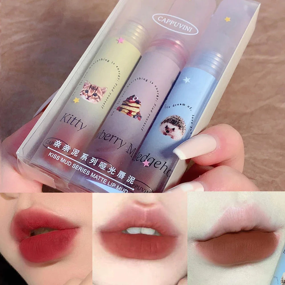 Lightweight Matte Finish Lip Stain Charm Lasting Non-fading Lip Makeup Mini Lipstick for Women