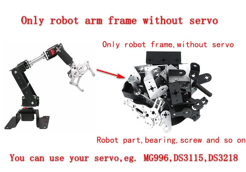 Robotic Arm Kit 6 Dof Programming Robotic Arm DIY kit for Arduino Raspberry Pi Robot For UNO/ESP32 Open Source Code and Tutorial