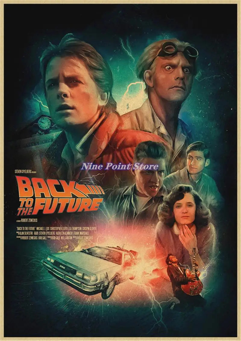 Back to The Future Retro Kraft Poster Decorative DIY Wall Canvas Sticker Home Bar Art Posters Decor