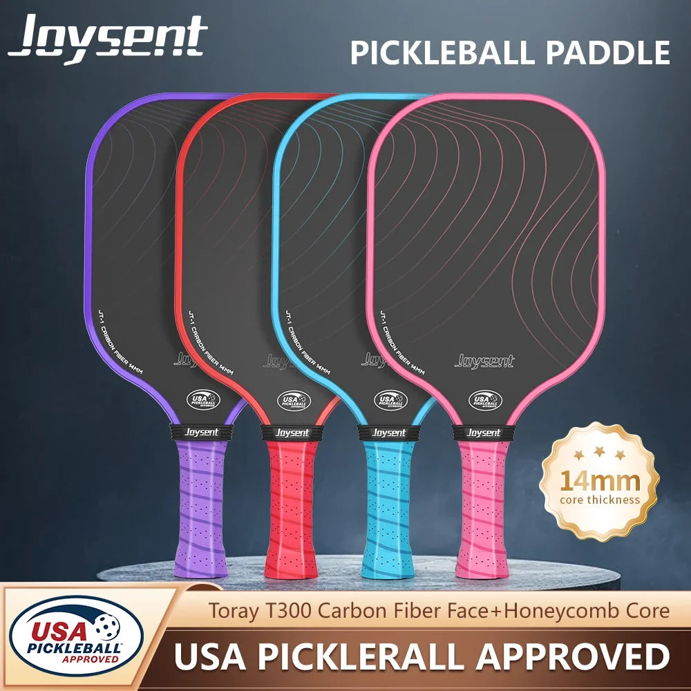 Joysent Pickleball Paddle USAPA T300 Carbon Fiber Pickleball Racket PP Honeycomb 14mm Pickle Ball Paddle For Beginner Men Women