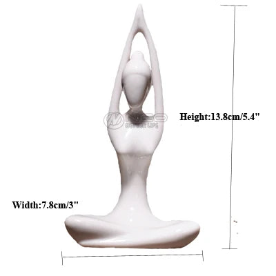 ERMAKOVA 12 Styles Abstract Art Ceramic Yoga Poses Figurine Porcelain Lady Figure Statue Home Yoga Studio Decor Ornament