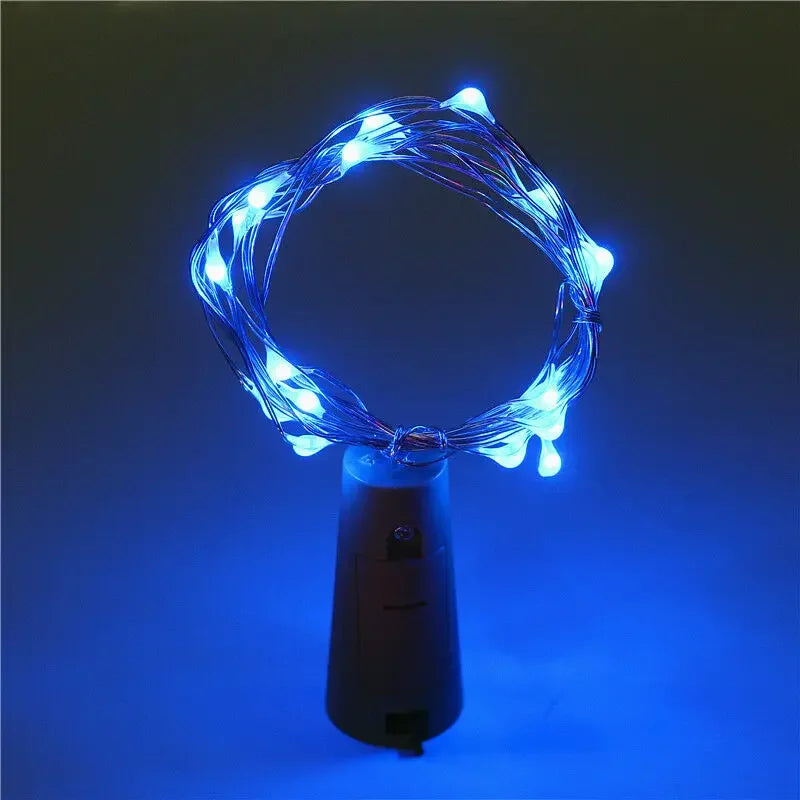 Solar Bottle Lights Battery-Operated Garlands Fairy Festoon LED Light Cork Shaped for Christmas Home Wedding Party Decoration