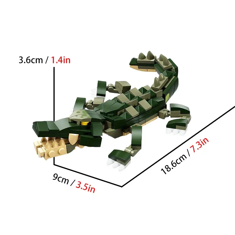 Creative Animal Models MOC Building Blocks Giraffe Lion Wolf Children DIY Assembled Brick Toys for Boy Birthday Christmas Gifts