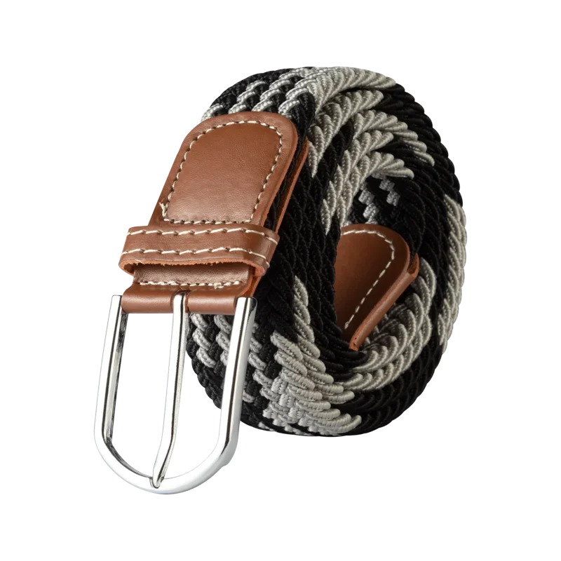 Black Female Casual Knitted Pin Buckle Men Belt Woven Canvas Elastic Expandable Braided Stretch Belts for Women Jeans Belts Belt