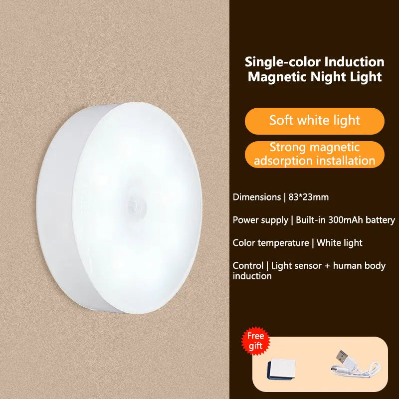 Intelligent Sensing Night Light LED Night Light with Digital Sensor Head Magnetic Suction Wireless-Use Eye Protect Night Lamp