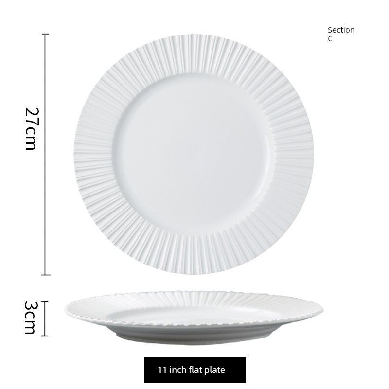 Yiheng Scandinavian Ins2021 New Steak Western Food Tray Hotel Household Kitchen Tableware round Deep Straw Hat Soup Plate