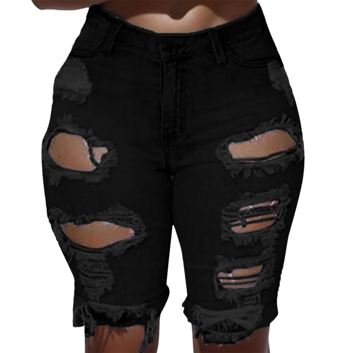 Denim Shorts Women Plus Size Destroyed Hole Leggings Short Pants Denim Shorts Ripped Jeans Jean Shorts For Womens Plus Size