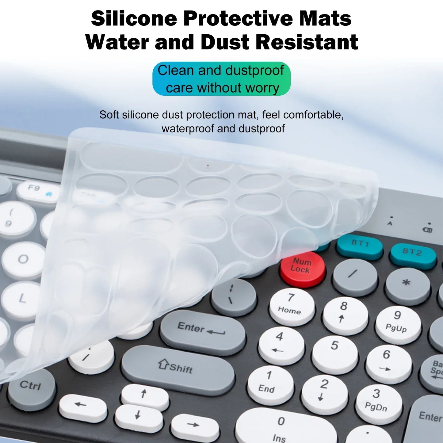 Dual-mode Wireless Keyboard & Mice Combo 2.4G Bluetooth 5.0 Membrane Keyboards BT 3-Channels Rechargeable Key Board Mouse for PC