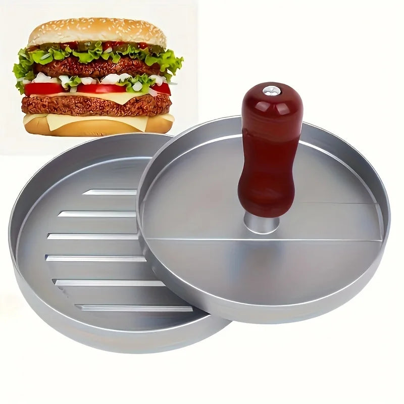 1PC Non-Stick Burger Press Patty Maker Metal Hamburger Mold for Beef Cheese Veggie Burger Making Suitable for BBQ Grill Cooking