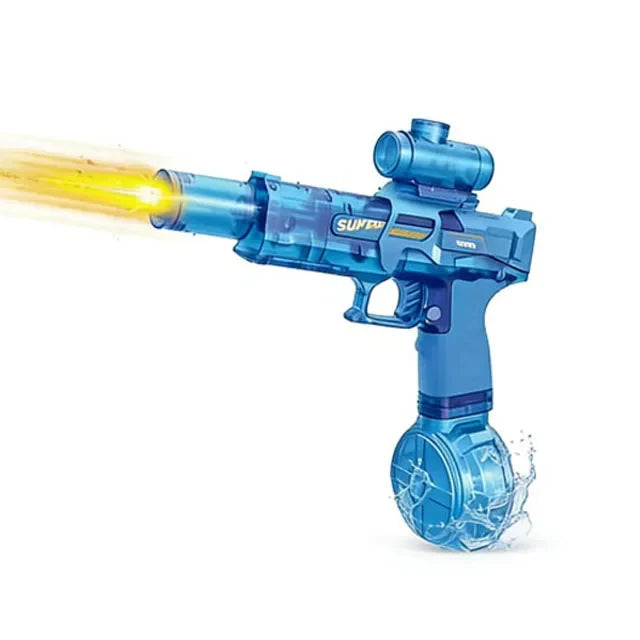 Automatic continuous shooting electric water gun, outdoor beach toys, long-distance water gun with lights, swimming toys