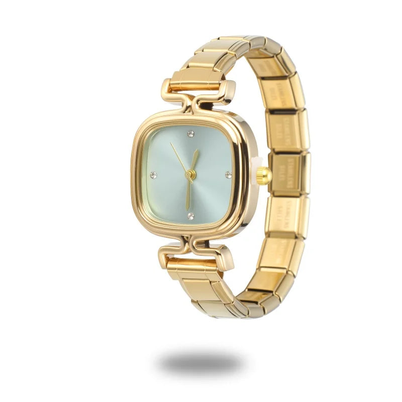 1PC 's Stainless Steel Round Simple Watch Bracelet Bangle for Friend