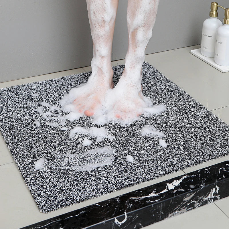 Non-slip Hollow Bath Mat, Foot Massage Shower Mat, Quick-drying Bathtub Mat for Bathroom, Hotel & Floor, Grey