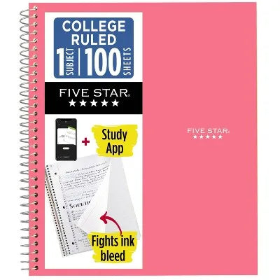 Pink Notebook 8.5"x11" for School, Office and Note Taking