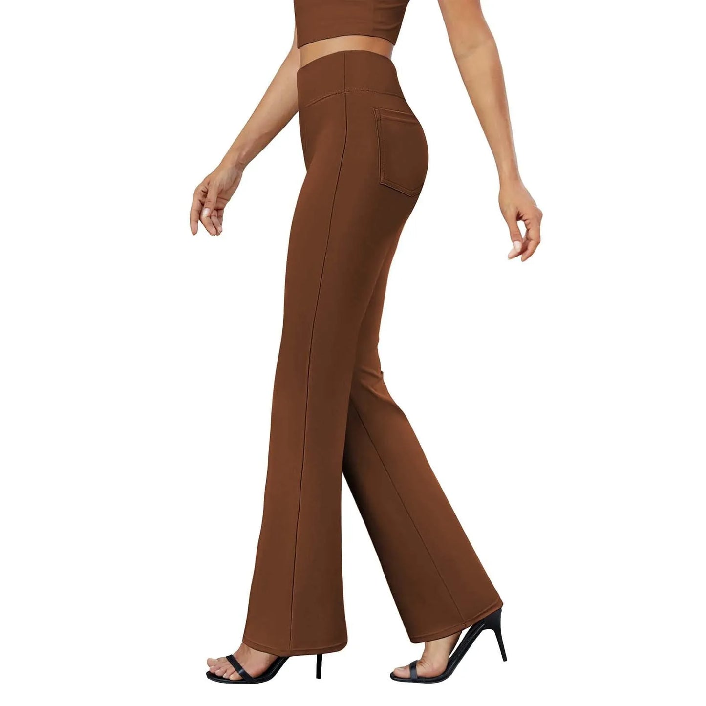 Halara Women's Hight Waist Slim Sport Yoga Flare Pants Casual Wide Leg Leggings Elegant Slim Yoga Pilates Trousers With Pockets