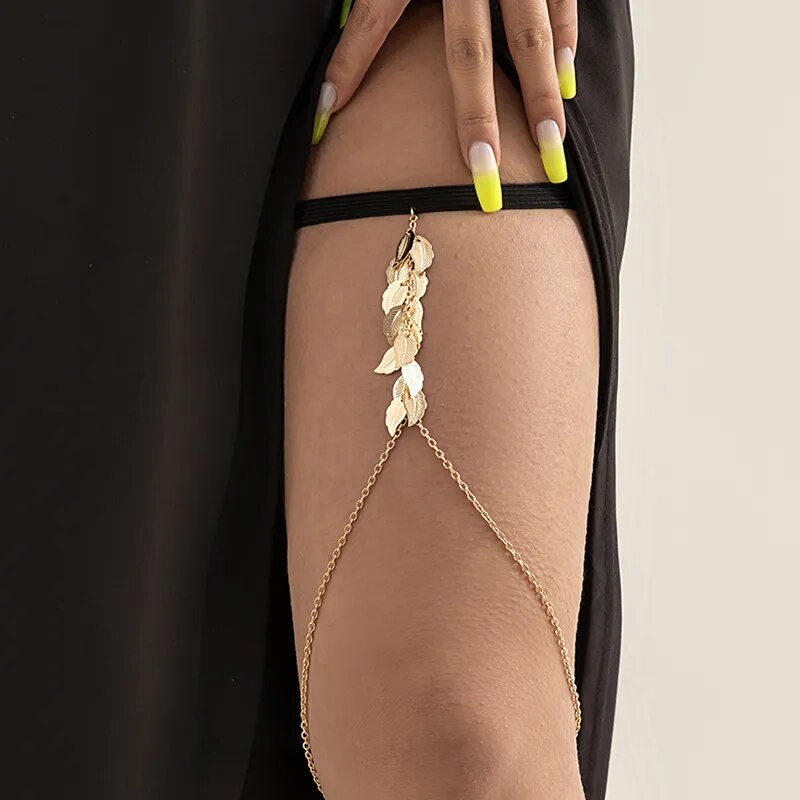 New Bohemian Thigh Chain Simple Star Body Chains for Women Double-layer Metal Bodychain Fashion Thigh Jewelry Leg Chain Women