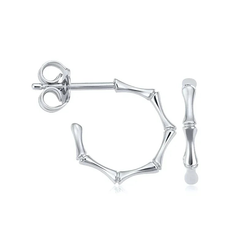 Cartilage 925 Silver Earrings Fashion C-shaped Zircon ear studs European American Geometric Piercing Earrings For Women Jewelry