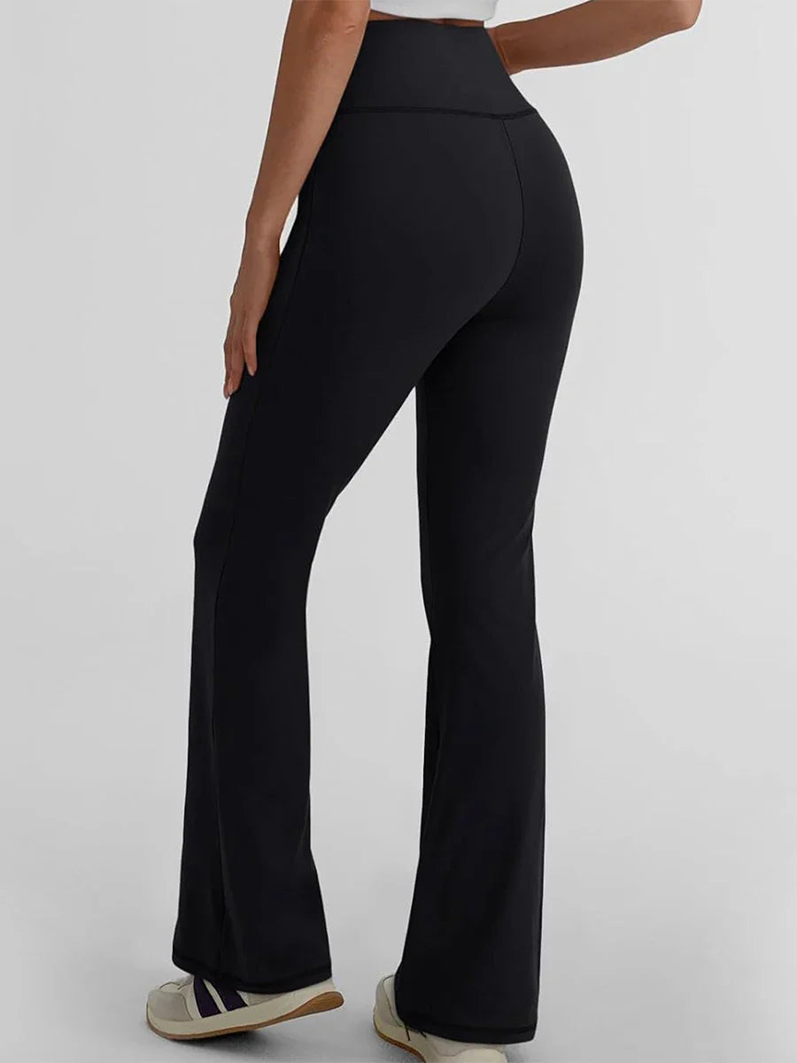 Women s High Waist Yoga Leggings with Tummy Control and Flare Leg Design for Bootcut Style Solid Color Pants