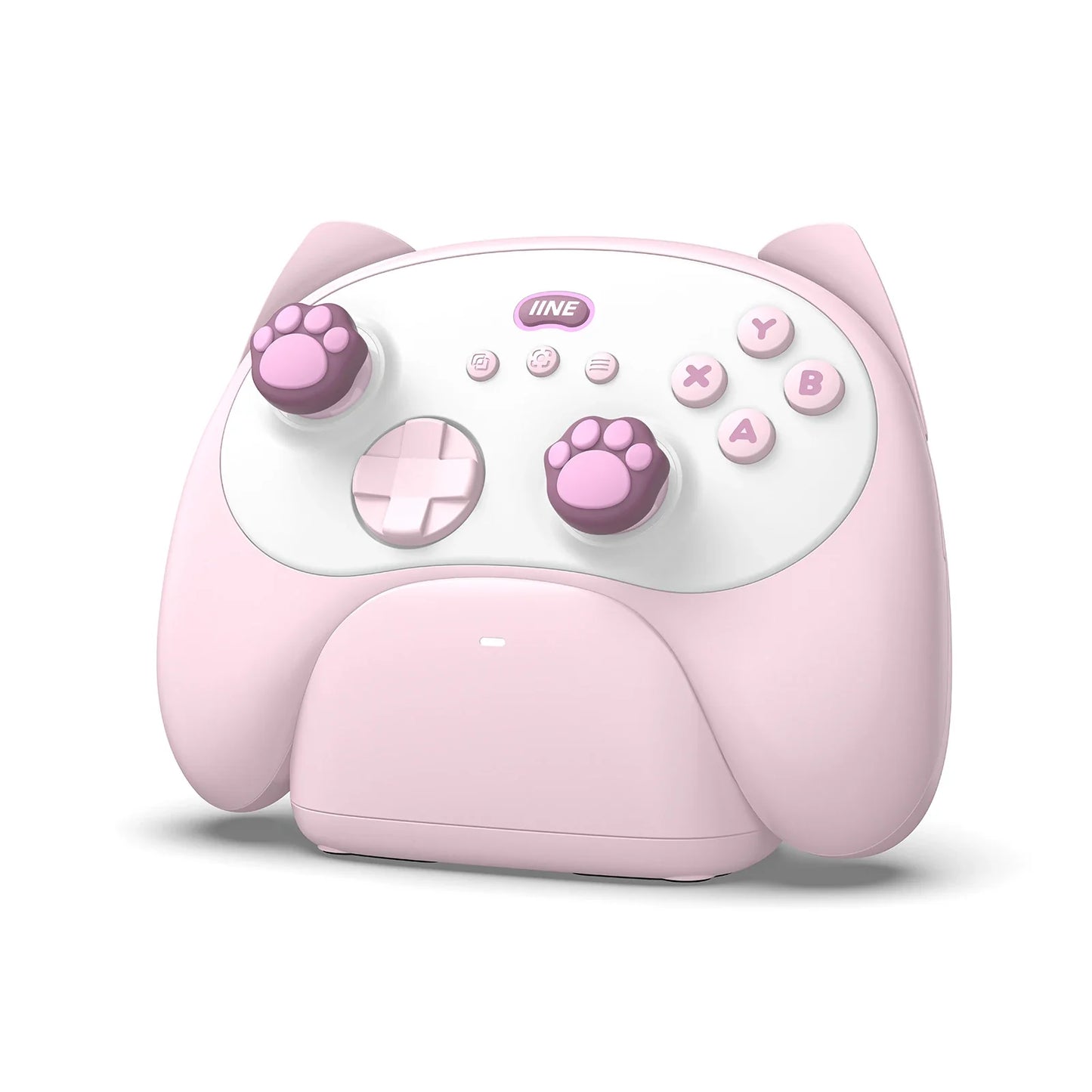 IINE PC/iOS/Android/Phone/Switch Meow Cat Controller with Charging Dock, Hall Effect Joystick & Trigger  Two-Player Game
