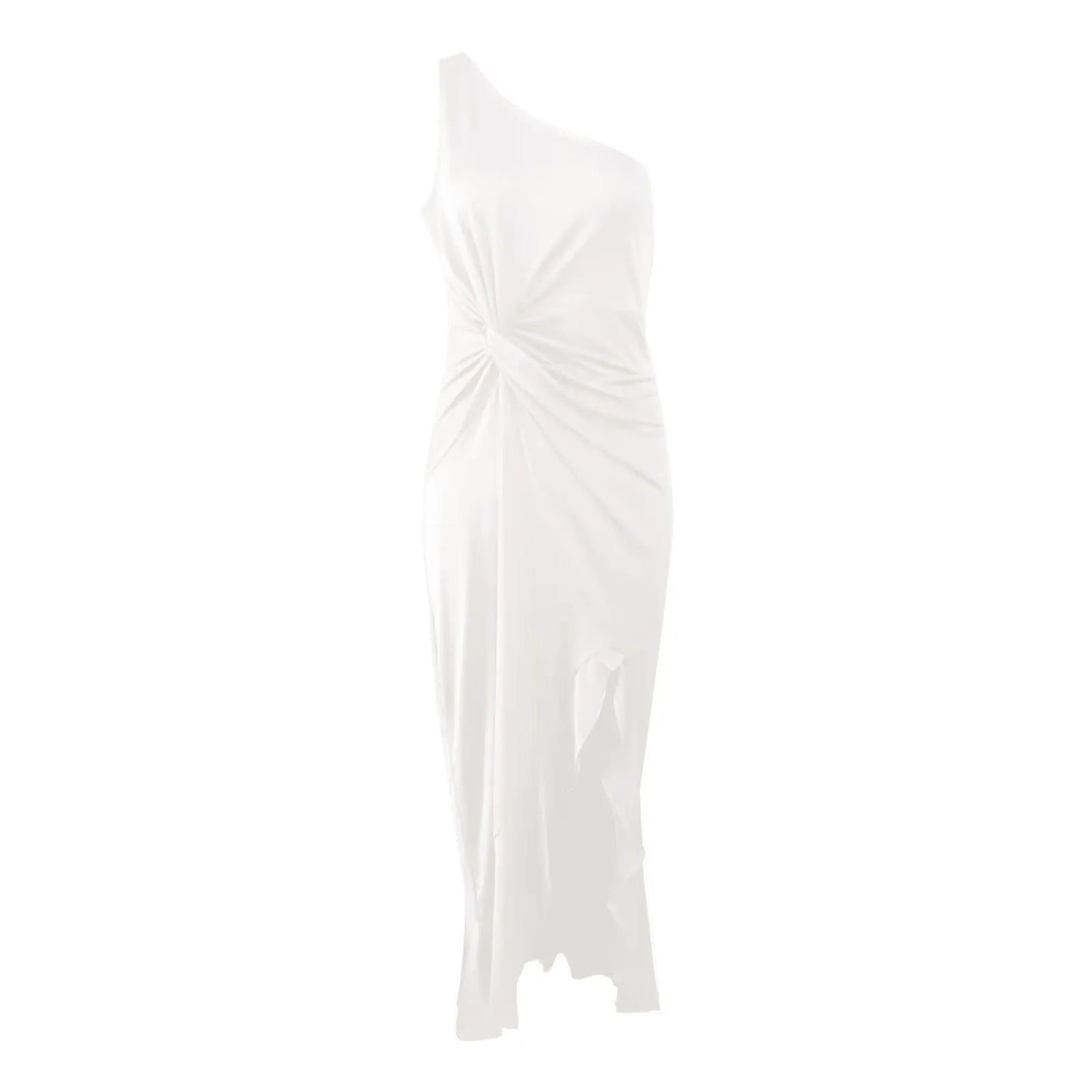 Ladies Sexy Slash Neck Ruched Evening Dresses Women Irregular Ruffles Formal Dress Slim Bodycon Solid Prom Dresses Evening Party