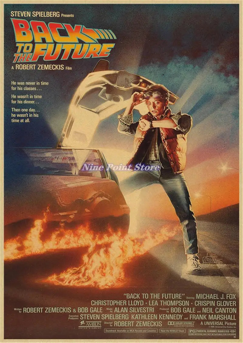 Back to The Future Retro Kraft Poster Decorative DIY Wall Canvas Sticker Home Bar Art Posters Decor