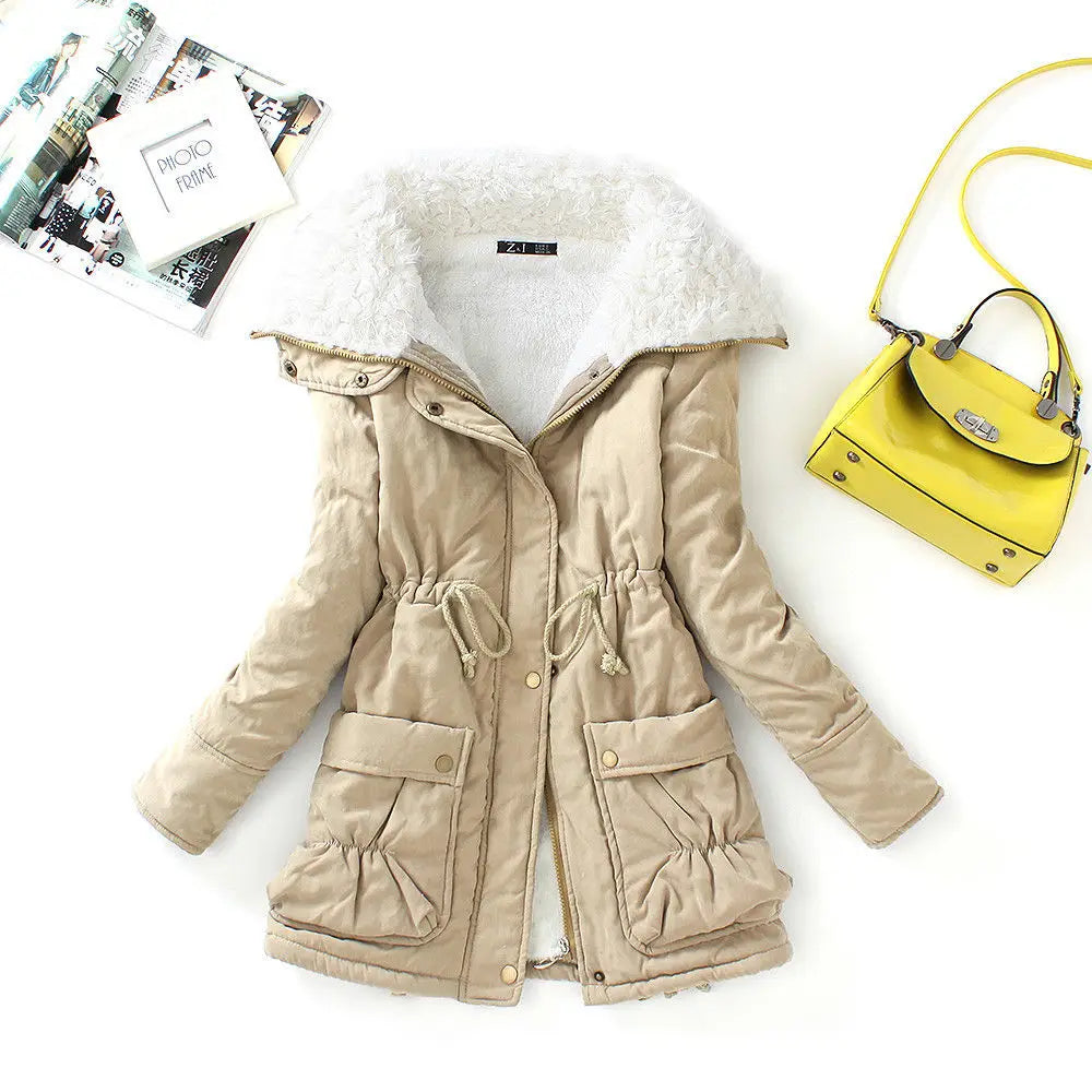Fitaylor Winter Cotton Coat Women Slim Snow Outwear Medium-long Wadded Jacket Thick Cotton Padded Warm Cotton Parkas