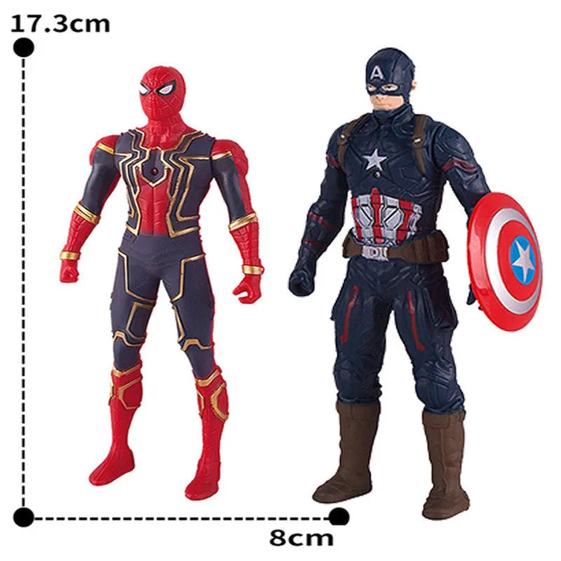 Marvel Spiderman Hulk Ironman Anime Hobby Toy Christmas Gift Movable Joints Luminous Doll Collection Handmade Model Fashion Toy