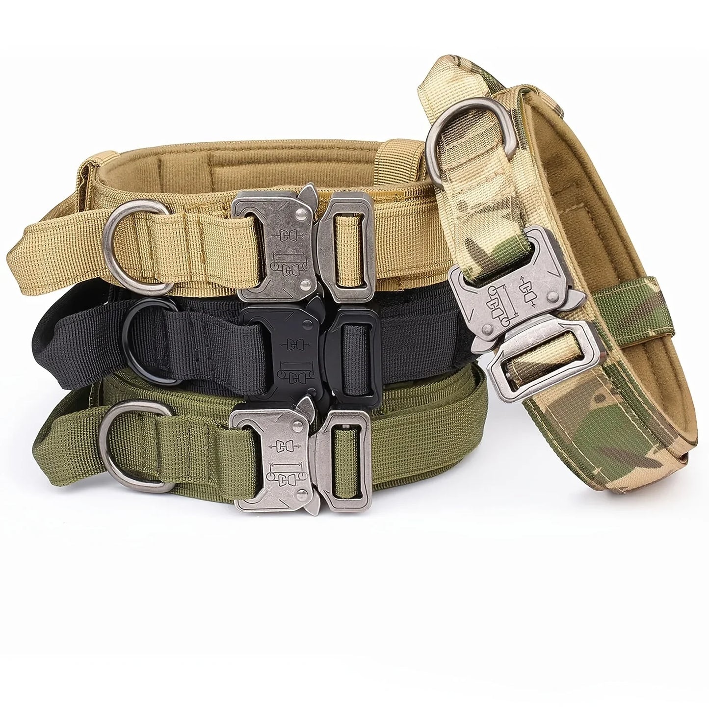 Tactical Dog Collar Military Nylon Heavy Duty K9 Collar Quick Release Buckle Adjustable Training Collar For Large Dogs