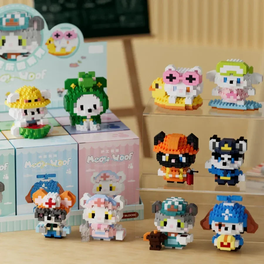 Animal Small Particle Cat Mini Building Block DIY Assembly Brick Set Educational Toy for Children 6 To 10 Year Birthday Gift Toy